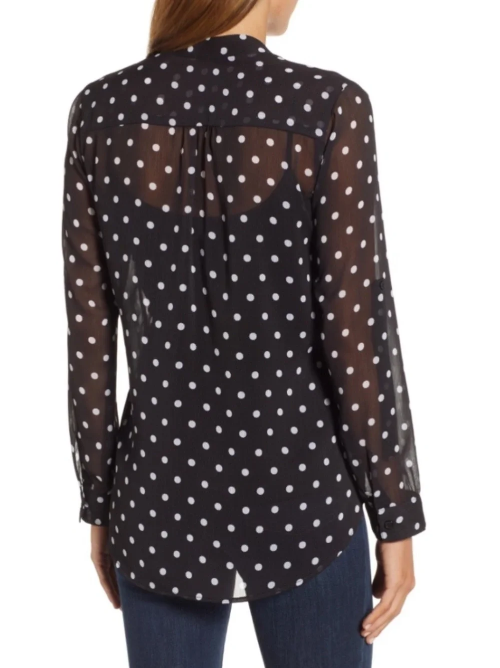 KUT from the Kloth Jasmine Polka Dot Sheer Blouse S NWOT - Picture 2 of 7